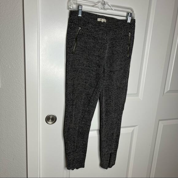 Madewell Black & White Knit Zip Pull On Joggers Size Small - Picture 1 of 7